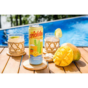 (Pack of 12) Pricklee Tropical Mango + Ginger Cactus Water - Packed With Antioxidants, Electrolytes, Vitamin C - Natural Sports Drink for Immunity, & Recovery - Non-Sparkling, Low-Sugar, Low-Calorie, No Caffeine