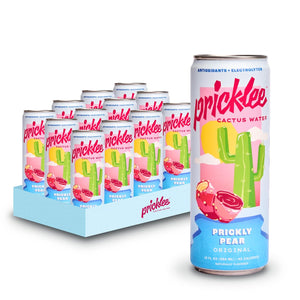 (Pack of 12) Pricklee Prickly Pear Original Cactus Water - Packed With Antioxidants, Electrolytes, Vitamin C - Natural Sports Drink for Immunity, & Recovery - Non-Sparkling, Low-Sugar, Low-Calorie, No Caffeine
