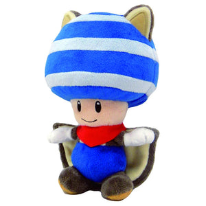 Little Buddy Super Mario Series Flying Squirrel Blue Toad Plush, 9"