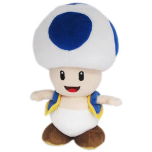 Little Buddy Super Mario All Star Collection Blue Toad Plush, 8"